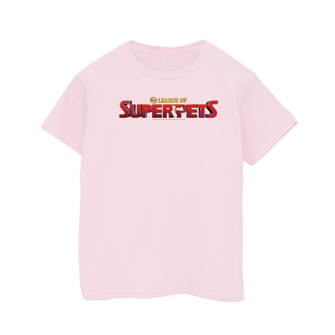 Image of Dc League Of Superpets Movie Logo Tshirt Jungen Pink 152-158