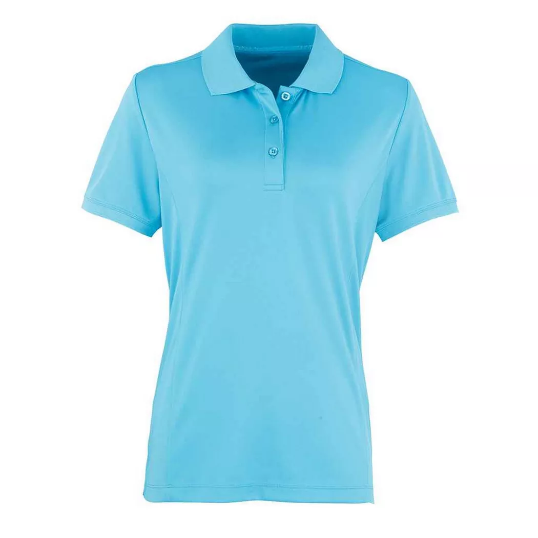PREMIER - Coolchecker Poloshirt, für Damen, Türkisblau, Größe 42