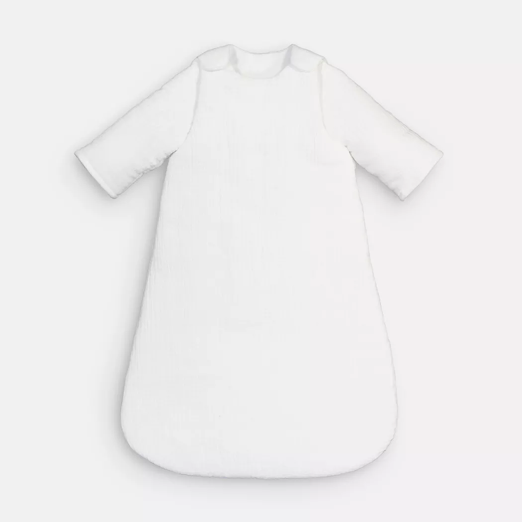 La Redoute Intérieurs - Winterschlafsack aus Baumwollgaze, Kumla Baby Schlafsack mit abnehmbaren Ärmeln, 86, Weiss