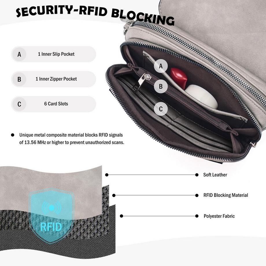 Only-bags.store Vegane Leder Crossbody Bag mit verstellbarem abnehmbarem breitem Riemen  