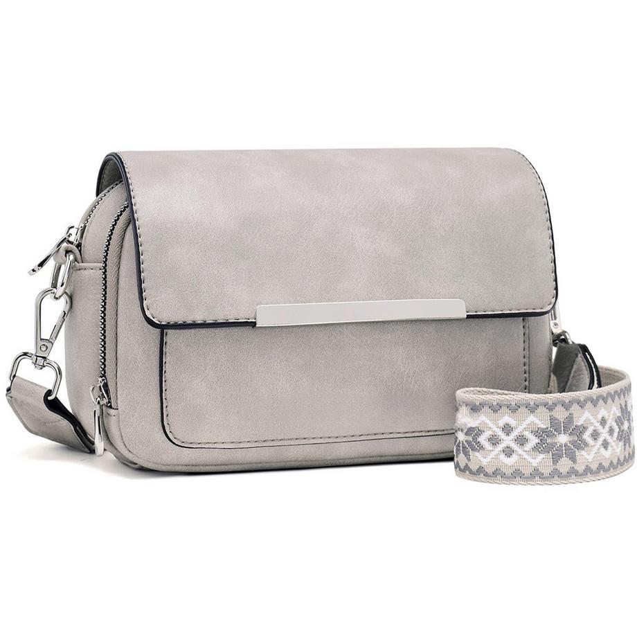 Only-bags.store Vegane Leder Crossbody Bag mit verstellbarem abnehmbarem breitem Riemen  