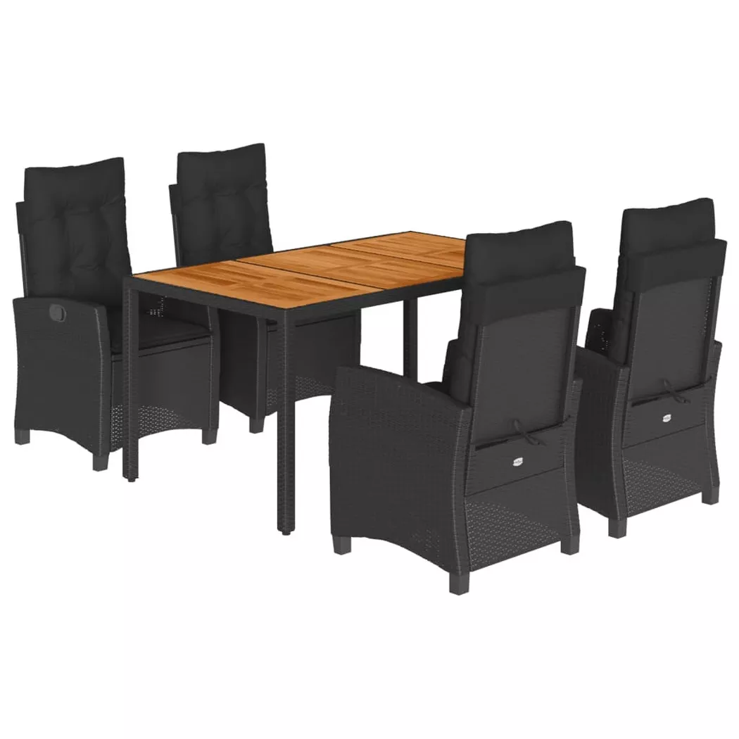 VidaXL - Garten essgruppe poly-rattan, One Size, Schwarz