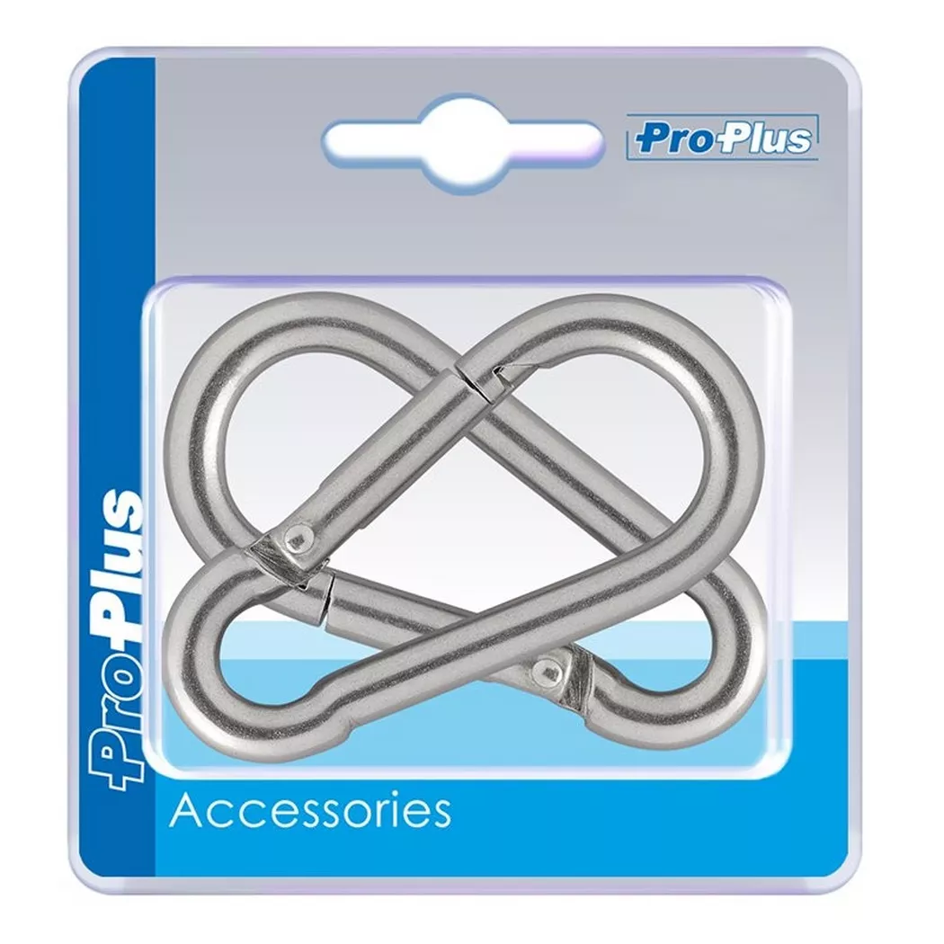 Pricenet - Karabinerhaken Edelstahl 8x80mm 2 Stück im Blister, One Size