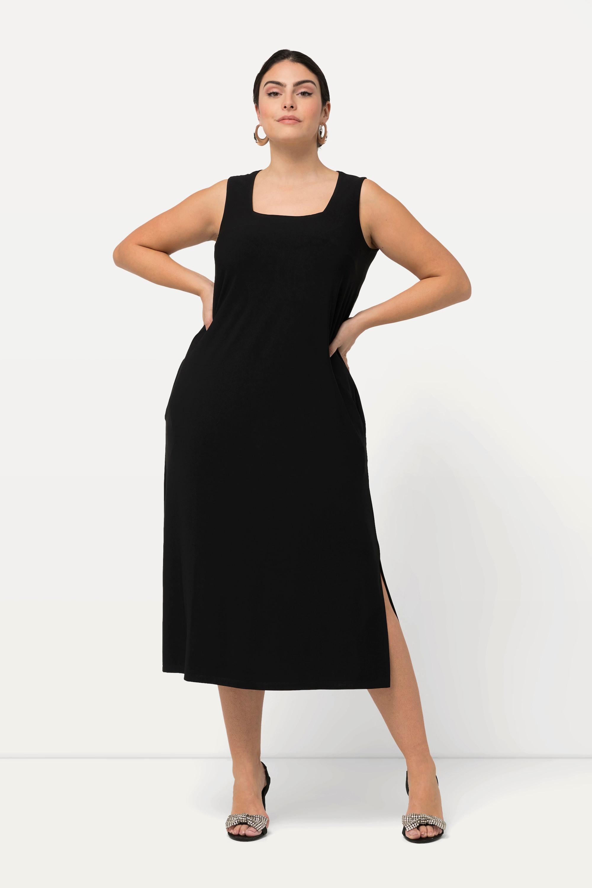 Ulla Popken  Jersey-Kleid, A-Linie, Carree-Ausschnitt, ärmellos 