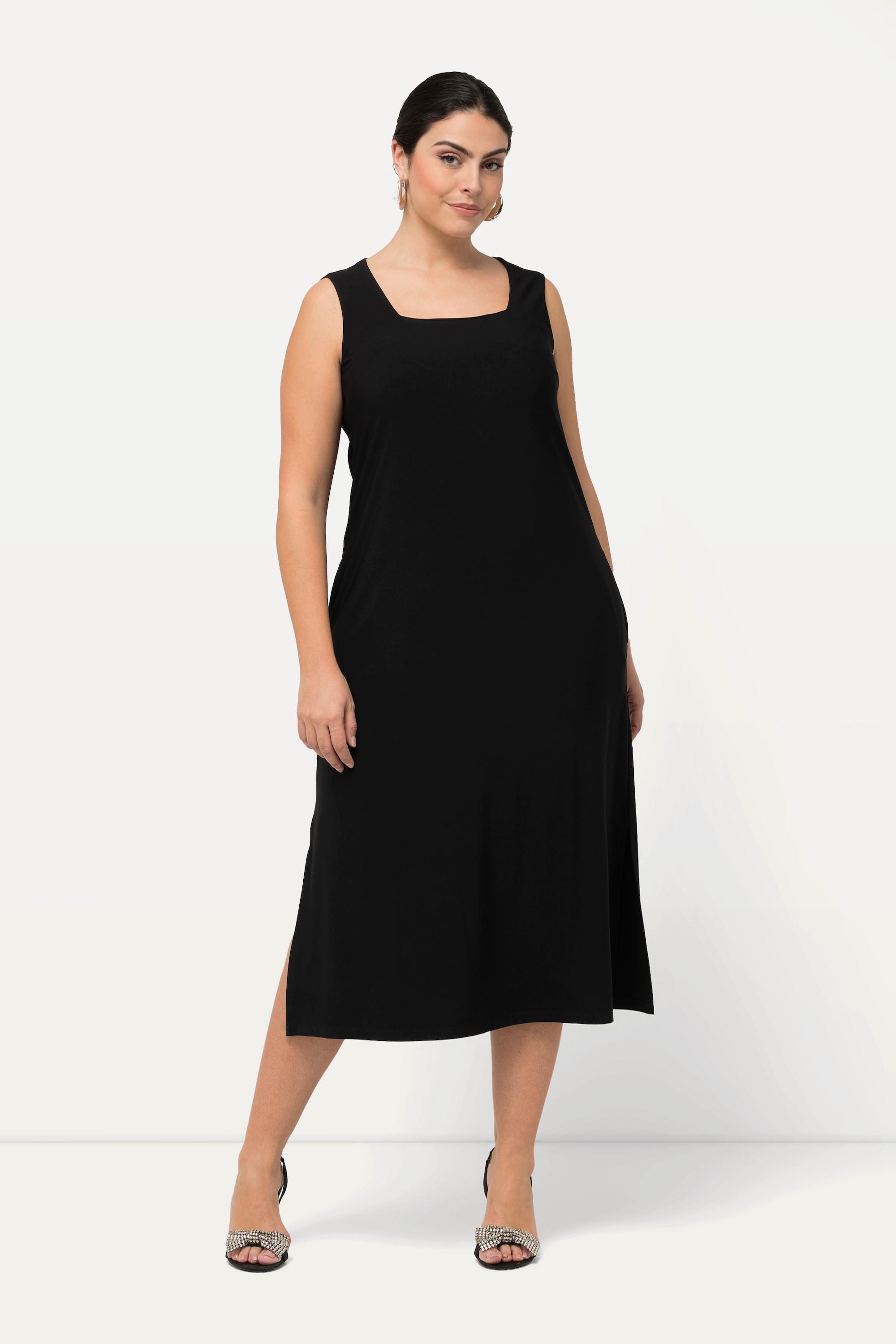 Ulla Popken  Jersey-Kleid, A-Linie, Carree-Ausschnitt, ärmellos 