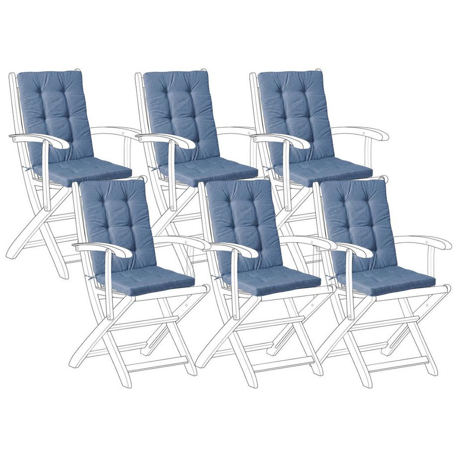 Outdoor Sitzkissen 6er Set aus Polyester  JAVA/AMANTEA PREMIUM