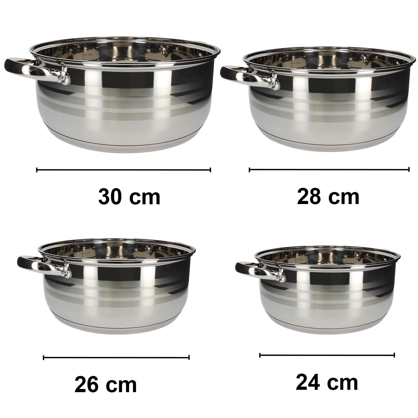 Cheffinger 4er-Set Kochtopf 24 / 26 / 28 / 30 cm  