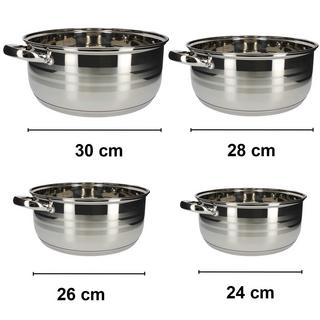 Cheffinger Set di 4 pentole 24 / 26 / 28 / 30 cm  