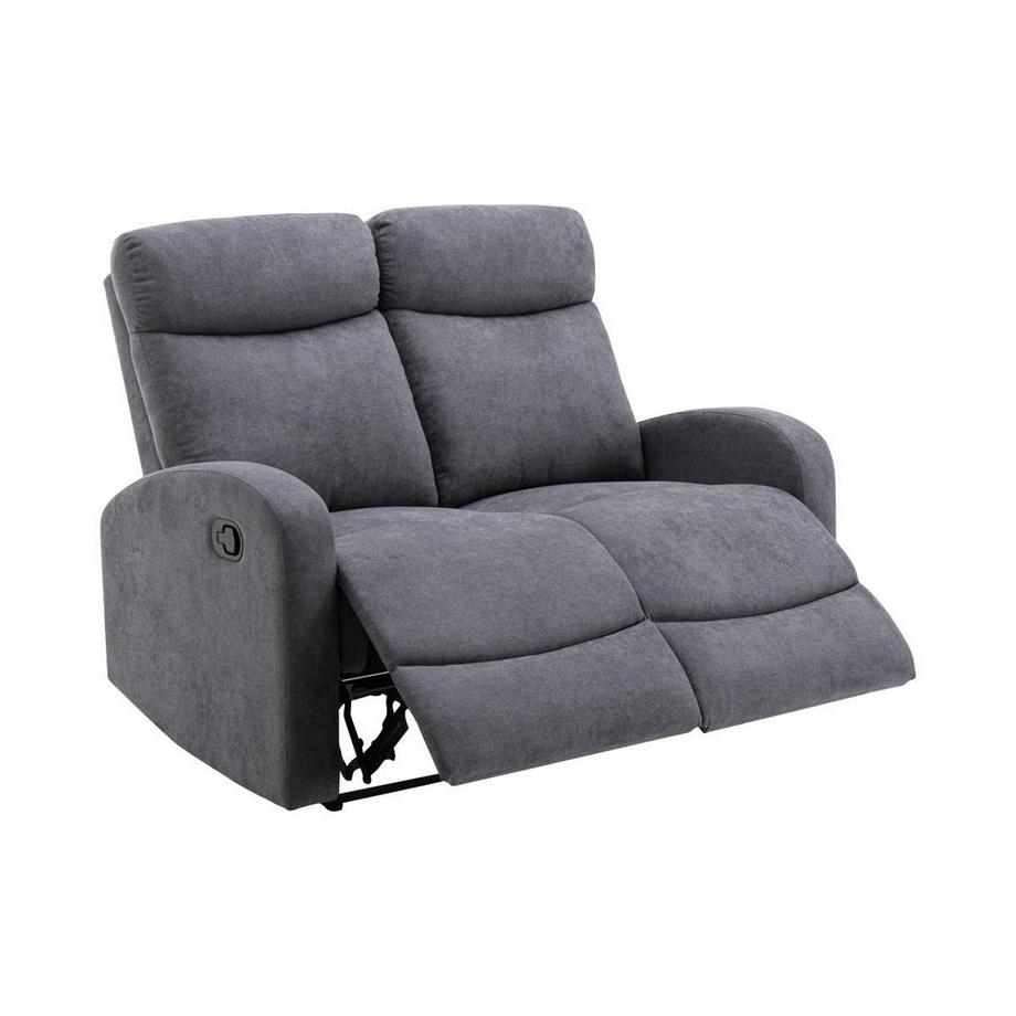 Vente-unique Relaxsofa 2-Sitzer - Stoff - Grau - EVELYN  