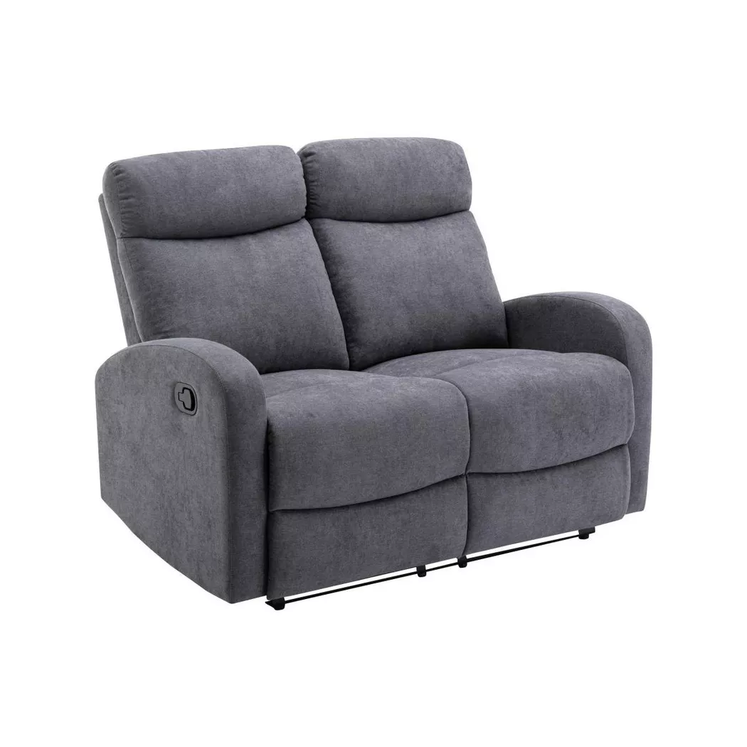 Vente-unique - Relaxsofa 2-Sitzer - Stoff - Grau - EVELYN, One Size