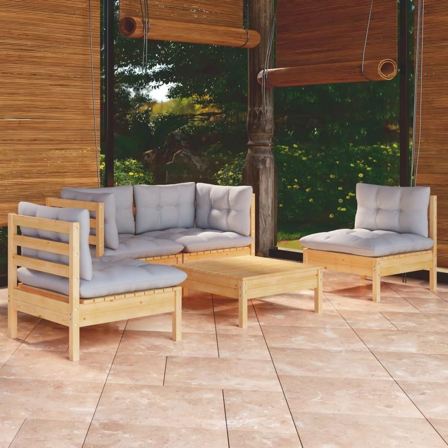 VidaXL set salotto da giardino Legno di pino  