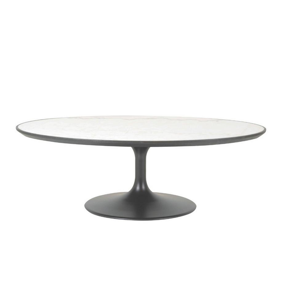 Calicosy Tavolino ovale in marmo bianco - TULIPE  