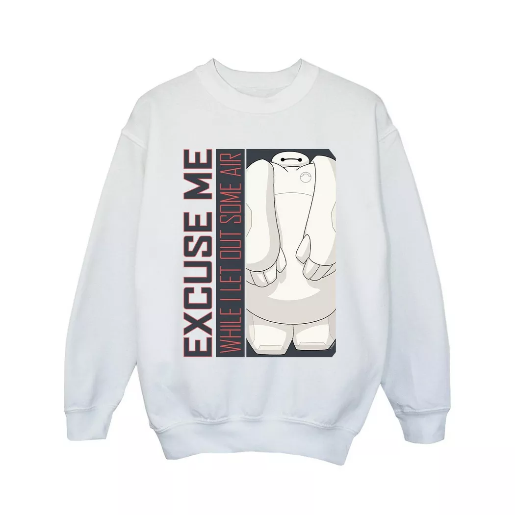 Disney - Big Hero 6 Excuse Me Some Air Sweatshirt, 116, Weiss