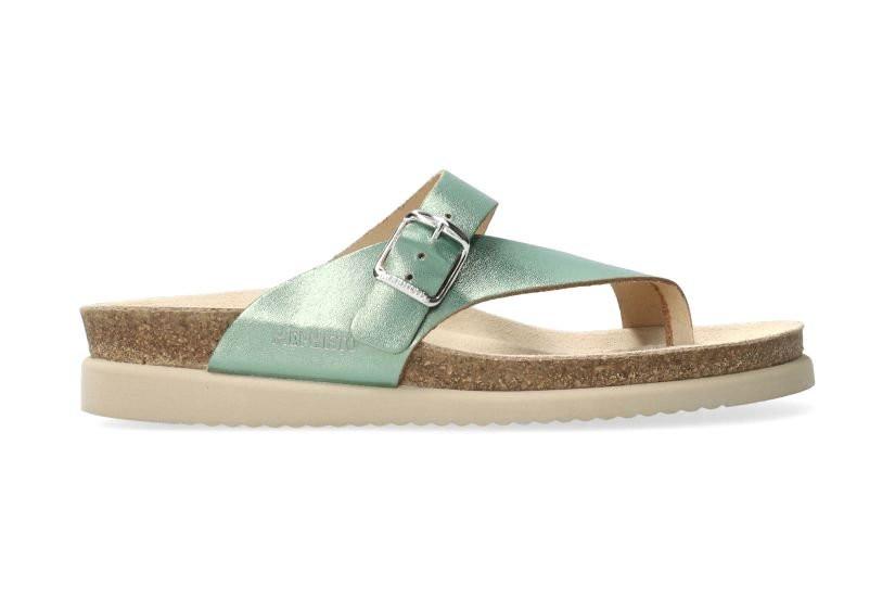 Image of Helen - Leder Sandale Damen Grün 37