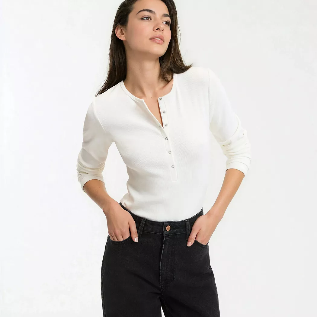 La Redoute Collections - Langarm-T-Shirt, für Damen, Weiss, Größe S