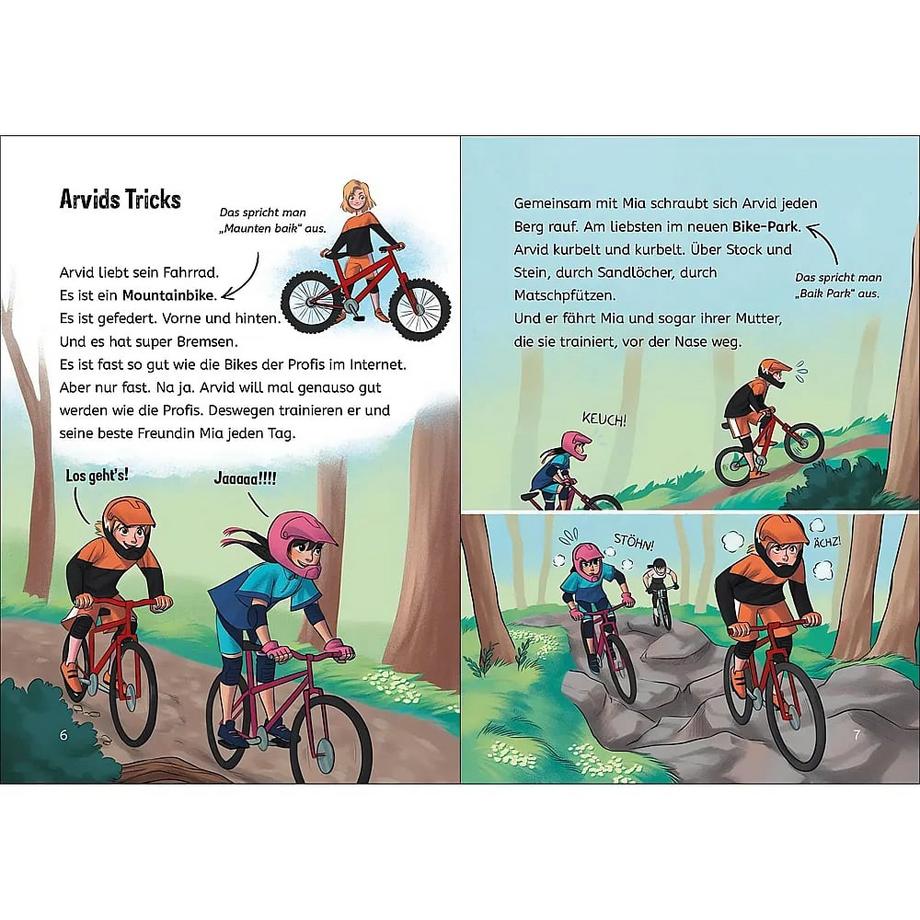 Leselöwen 3. Klasse - Aufregung im Bike-Park Tielmann, Christian; Loewe Erstlesebücher (Hrsg.); Hleb, Sarah-Lisa (Illustrationen) Couverture rigide 