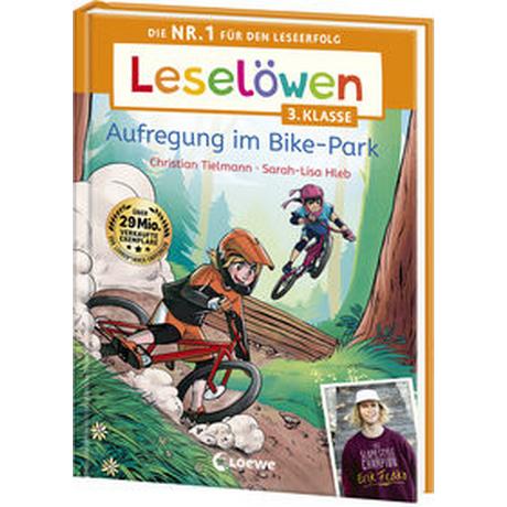 Leselöwen 3. Klasse - Aufregung im Bike-Park Tielmann, Christian; Loewe Erstlesebücher (Hrsg.); Hleb, Sarah-Lisa (Illustrationen) Gebundene Ausgabe 