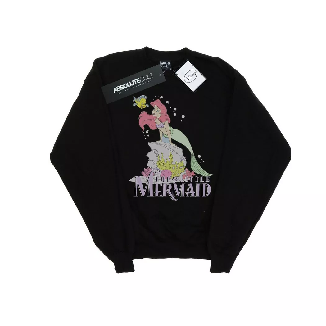 Disney - The Little Mermaid Faded Nostalgia Sweatshirt, 140/146, Schwarz