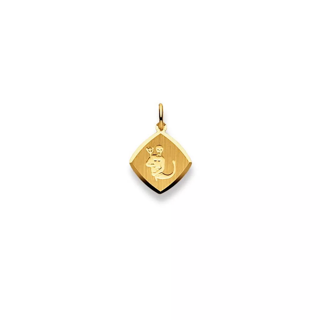 MUAU Schmuck - Anhänger Sternzeichen Wassermann Gelbgold 750, 19x13mm, One Size