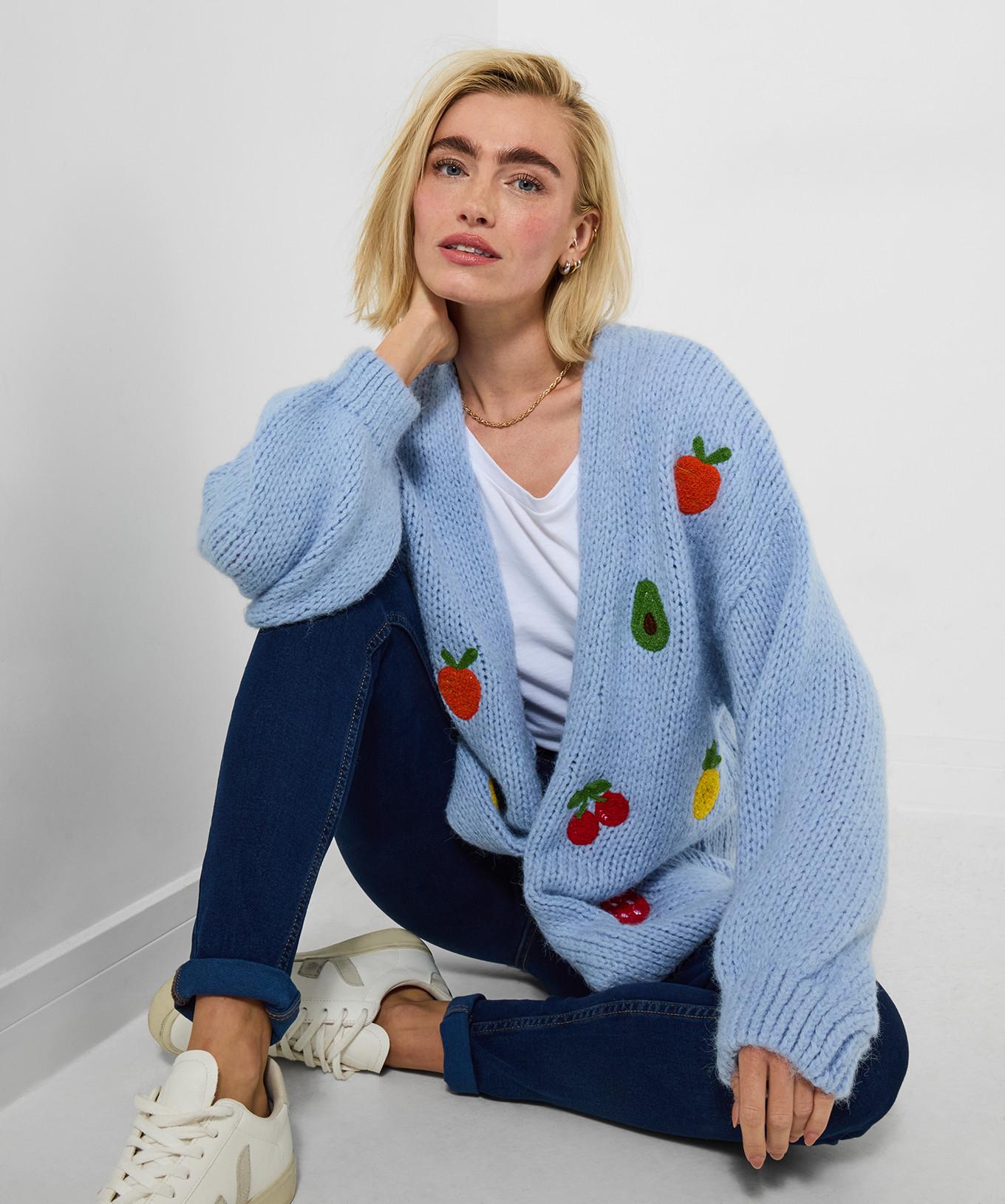 Joe Browns Cardigan oversize motivo frutta  