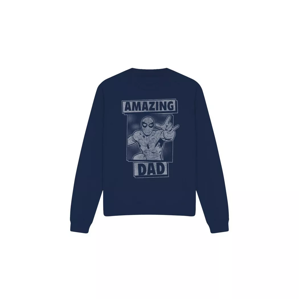SPIDERMAN - Amazing Dad Sweatshirt Vatertag, für Herren, Marine, Größe S