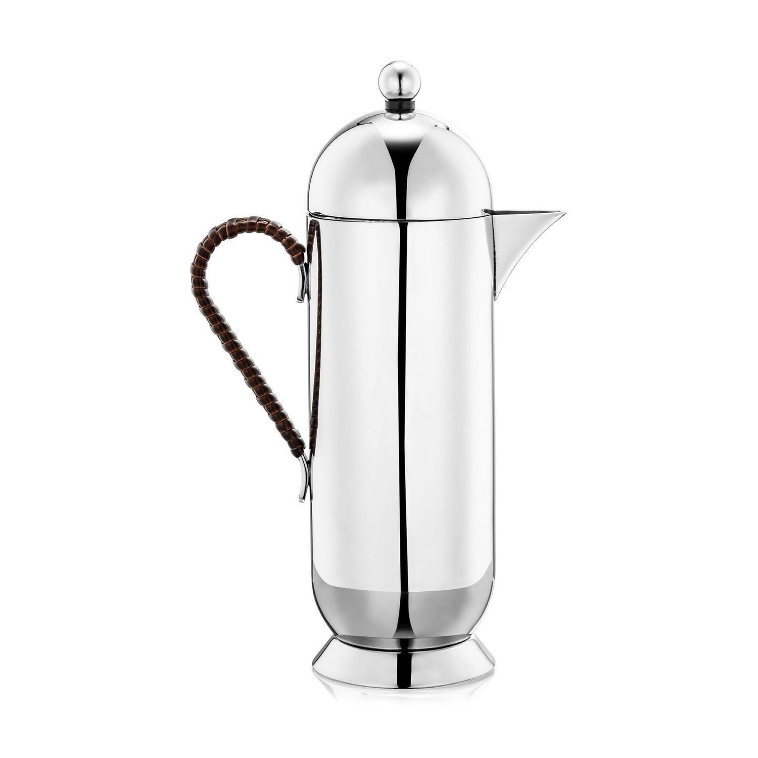 Image of Domus French Press klein mit Korbgeflecht-Griff Domus French Press klein mit Korbgeflecht-Griff
