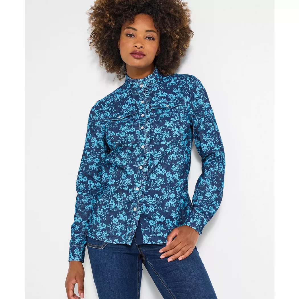 Joe Browns - Vintage-inspirierte Cordbluse, für Damen, Blau, Größe 46