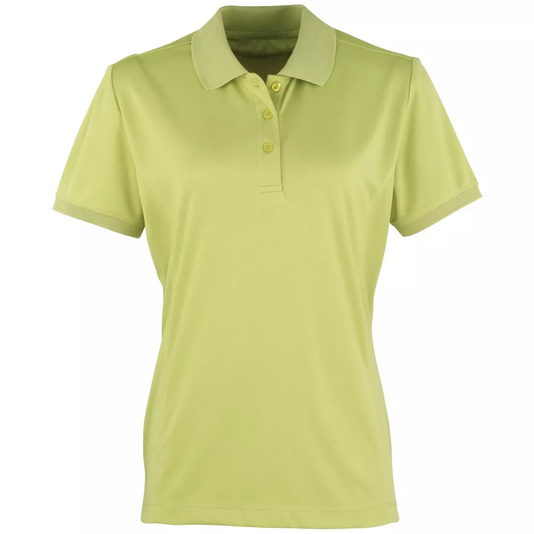 PREMIER - Coolchecker Piqué PoloShirt Polohemd, Kurzarm, für Damen, Limone, Größe M