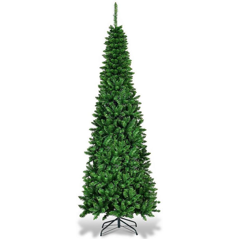 B2X Arbre de noël en PVC de haute qualité, 225cm, aiguilles en forme de crayon, vert  