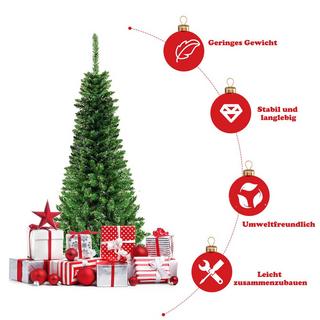 B2X Arbre de noël en PVC de haute qualité, 225cm, aiguilles en forme de crayon, vert  