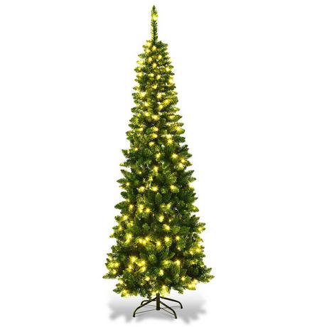 B2X Arbre de noël en PVC de haute qualité, 225cm, aiguilles en forme de crayon, vert  