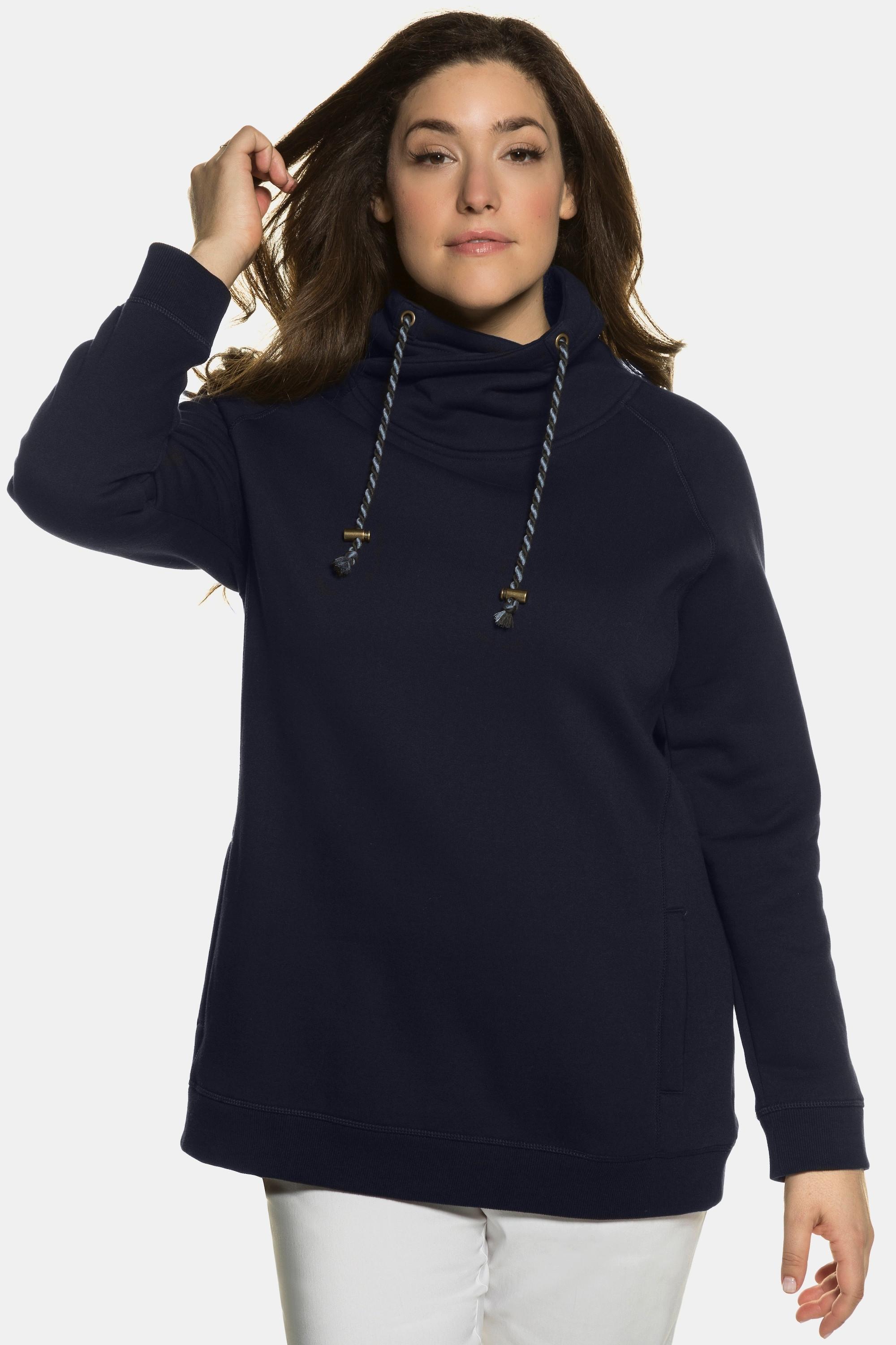 Ulla Popken  Sweatshirt, weiter Stehkragen, Taschen, Raglan-Langarm 