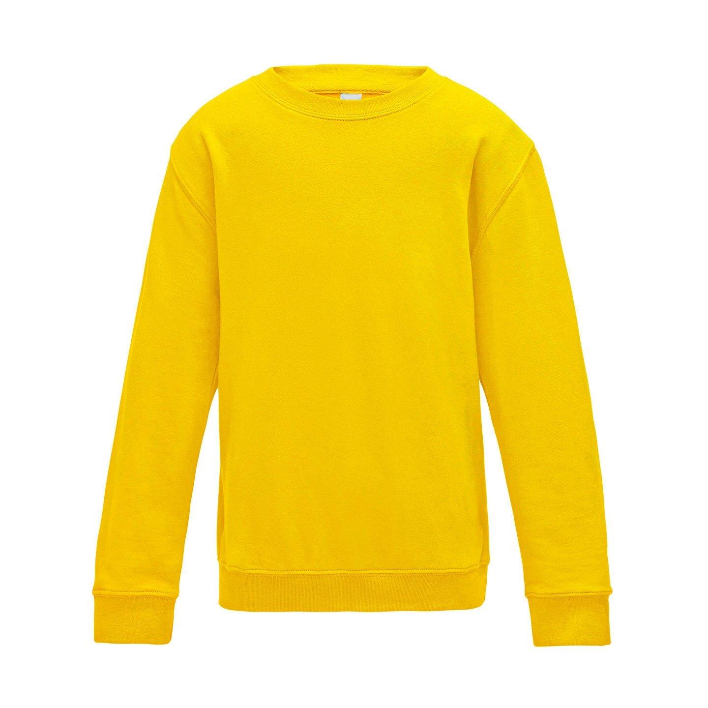 Image of Nur Hauben Plain Sweatshirt Mit Rundhalsausschnitt Jungen Gelb 92