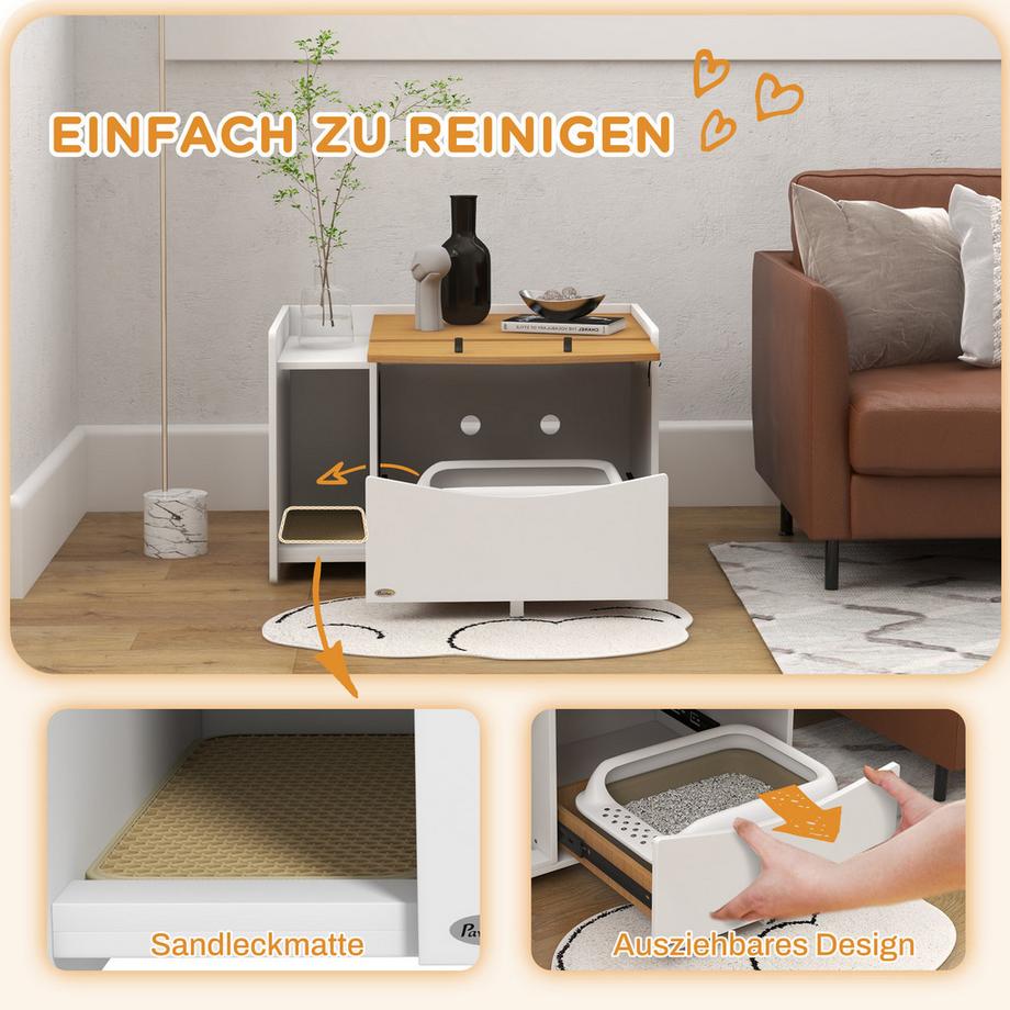 PawHut  Armoire à litière pour chat 