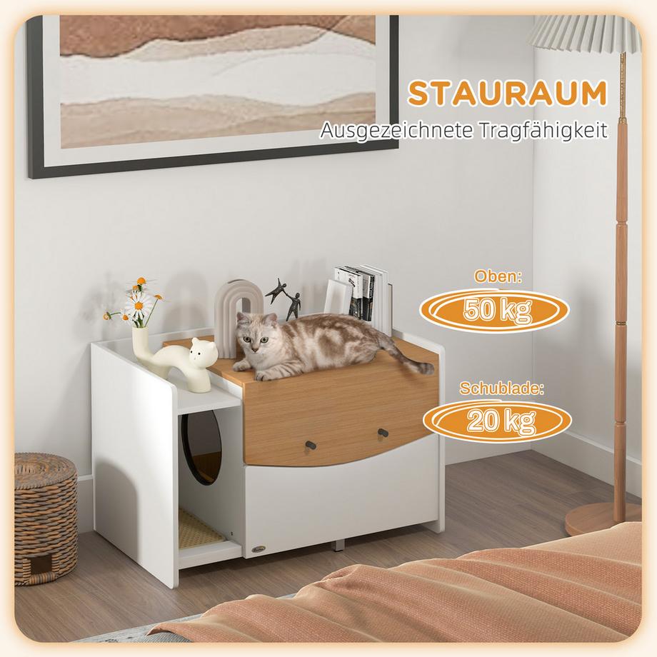 PawHut  Armoire à litière pour chat 