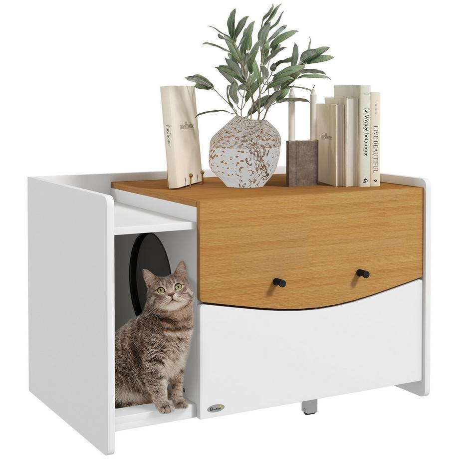 PawHut  Armoire à litière pour chat 