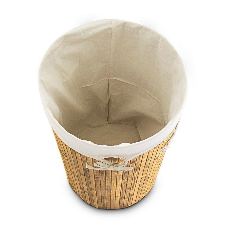 B2X Panier à linge rond en bambou  