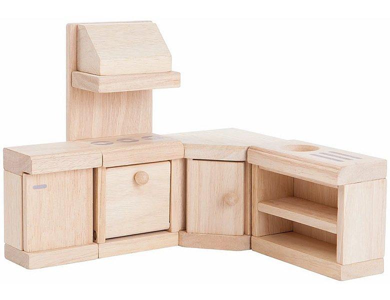 Image of Plan Toys houten poppenhuis meubels klassieke keuken