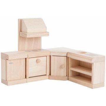 Plan Toys houten poppenhuis meubels klassieke keuken