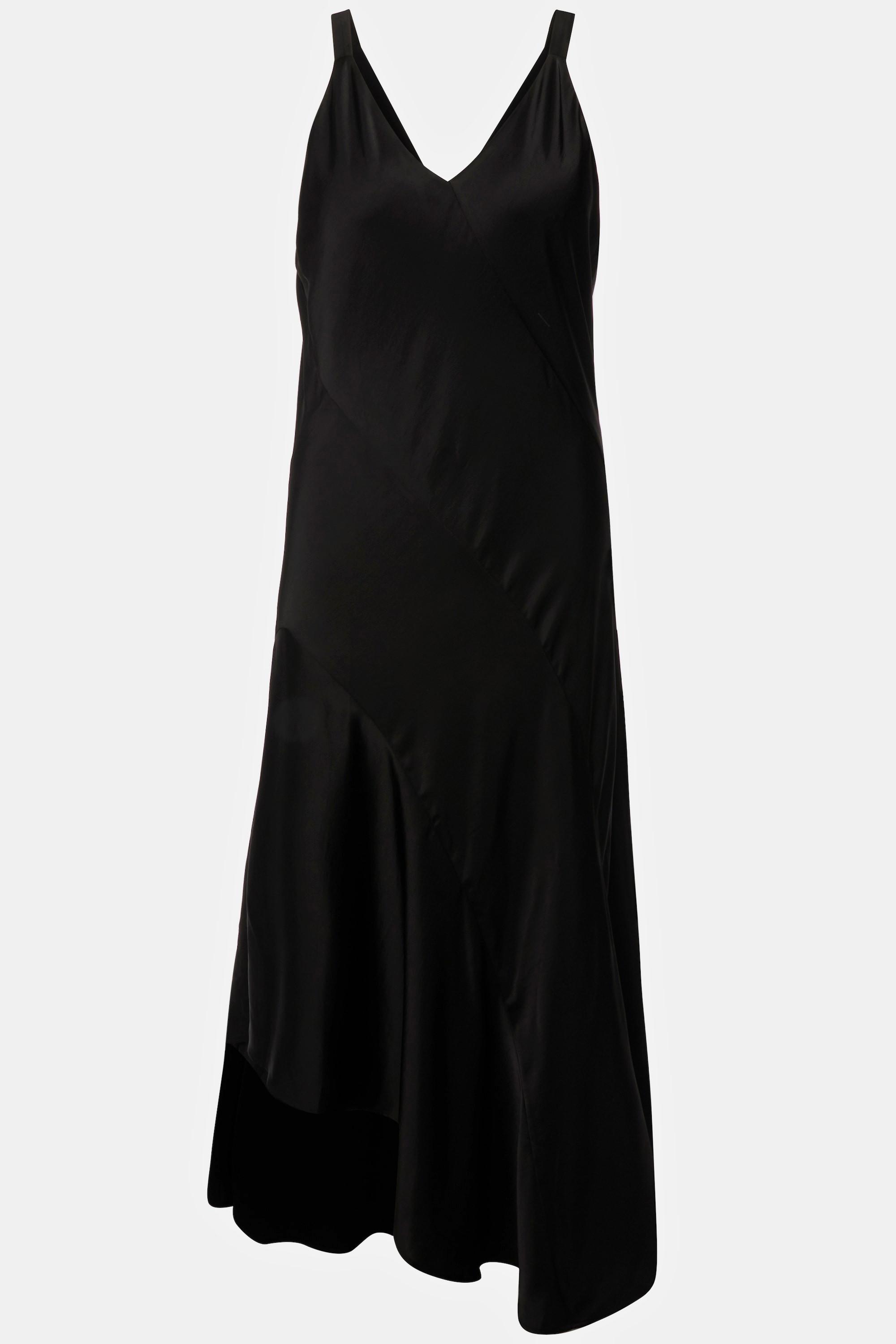 Ulla Popken Robe Maxi Satin A-Ligne Col V Sans Manches  