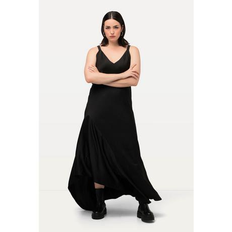 Ulla Popken Robe Maxi Satin A-Ligne Col V Sans Manches  