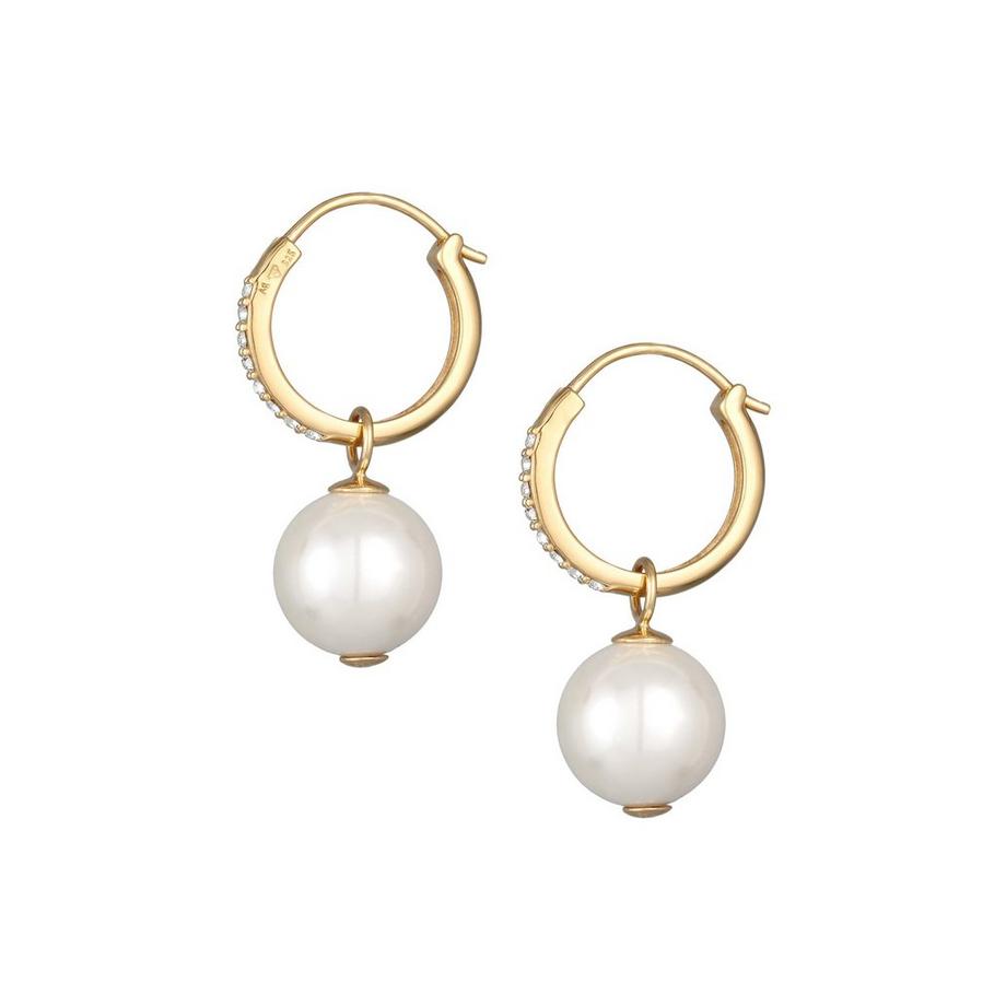 Elli  Ohrringe Elli Ohrringe Creolen Muschelkernperlen Kristalle 925 Silber 