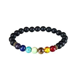 eStore  Bracciale Chakra Con Perline Nere 