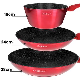 Cheffinger Set cucina 10 pentole rivestimento marmo  