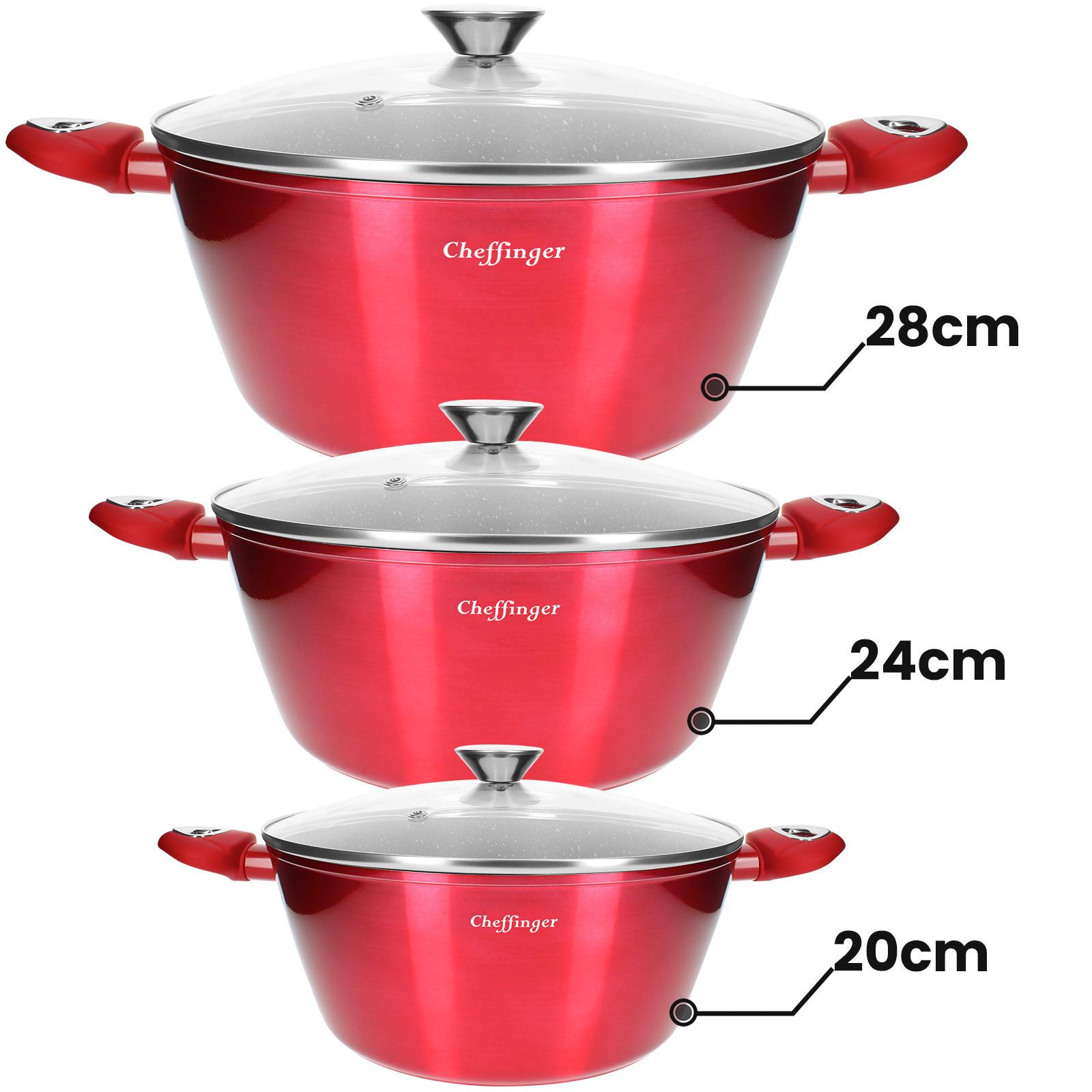 Cheffinger Set cucina 10 pentole rivestimento marmo  