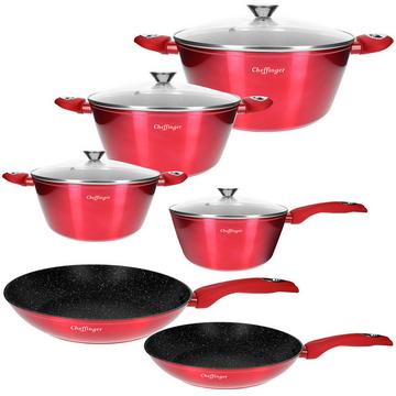 Set cucina 10 pentole rivestimento marmo