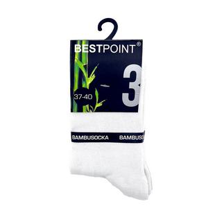 Bestpoint  Socken aus Bambus, Weiß - 3er-Pack - 37-40 