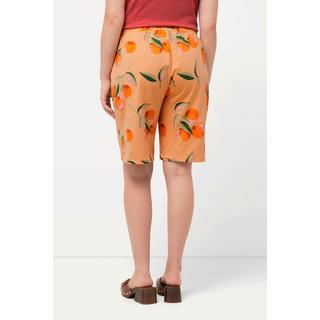 Ulla Popken  Shorts in cotone biologico con pesche e taglio della gamba ampio 