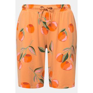 Ulla Popken  Shorts in cotone biologico con pesche e taglio della gamba ampio 