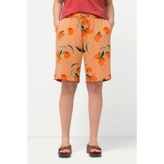 Ulla Popken  Shorts in cotone biologico con pesche e taglio della gamba ampio 